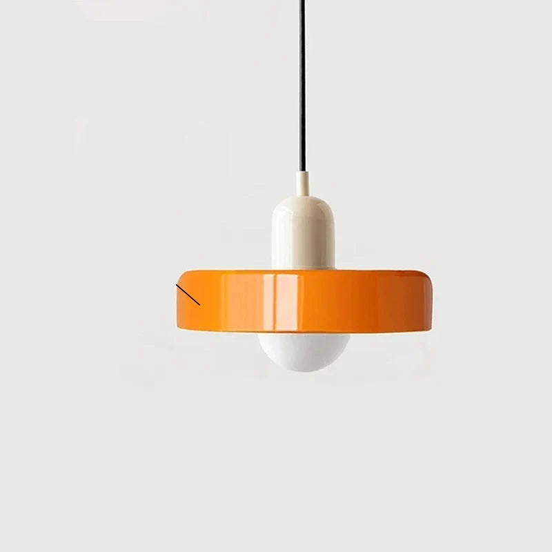 Pendelleuchte Glas 25 cm, Höhe 20 cm | Farbiger Glasschirm, Bauhaus-Design | Verstellbare Abhänglänge, G9-Fassung 12