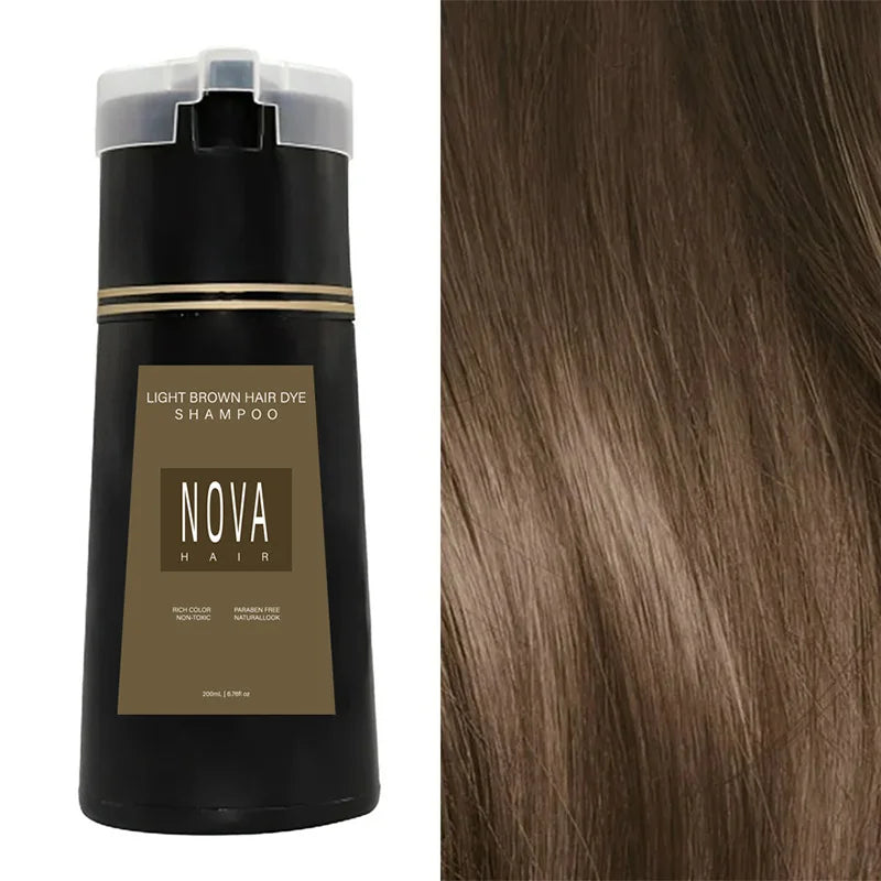 Farbshampoo gegen graues Haar 200 ml | Ohne Ammoniak, mit Ginseng & Ganoderma Extrakt | Deckt in 10 Minuten, hält bis 6 Wochen 12