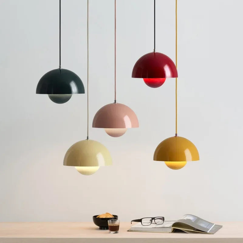 LED-Pendelleuchte Halbkugel 23 x 16 cm | E27-Sockel, 8 Farben | Kabel stufenlos bis 200 cm verstellbar, 3 Lichtfarben 5