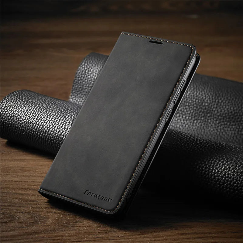 iPhone Leder-Wallet-Hülle | Magnetischer Kartenhalter für Karten und Ausweis | Schlanker Rundumschutz für Tasten und Kamera 3