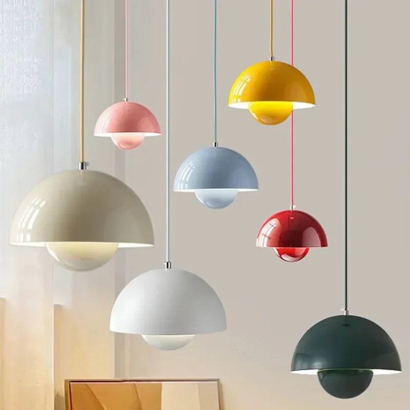 LED-Pendelleuchte Halbkugel 23 x 16 cm | E27-Sockel, 8 Farben | Kabel stufenlos bis 200 cm verstellbar, 3 Lichtfarben 1