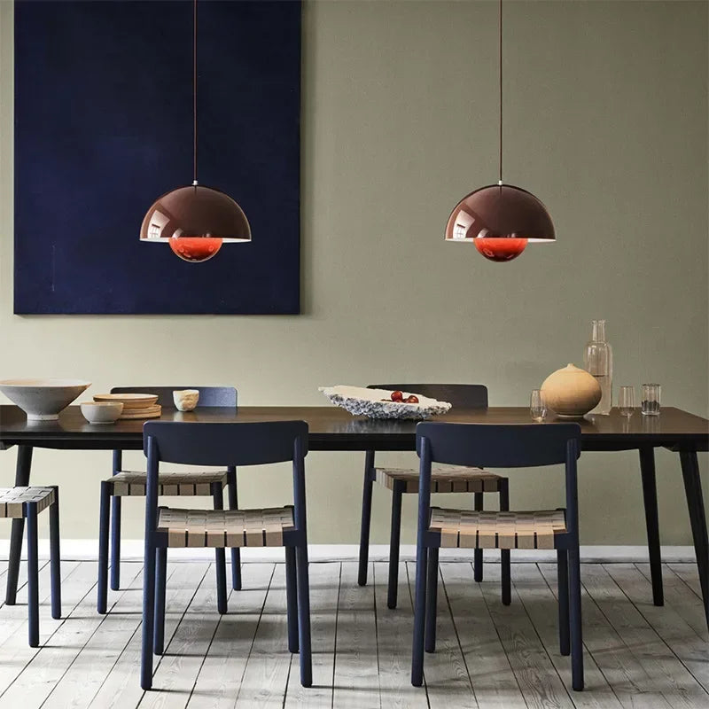 LED-Pendelleuchte Halbkugel 23 x 16 cm | E27-Sockel, 8 Farben | Kabel stufenlos bis 200 cm verstellbar, 3 Lichtfarben 3
