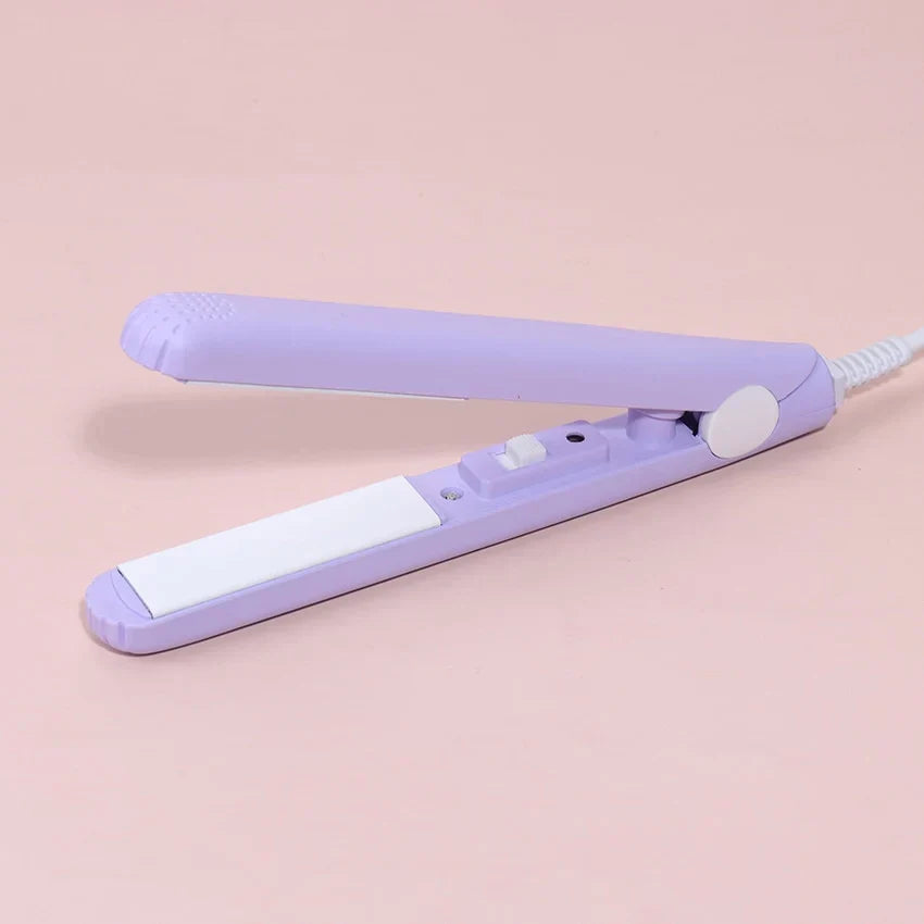 Mini-Glätteisen & Lockenstab 2-in-1 für alle Haartypen | Turmalin-Keramik-Platten, 190 °C konstant | 360° Kabel, reisefreundlich 2