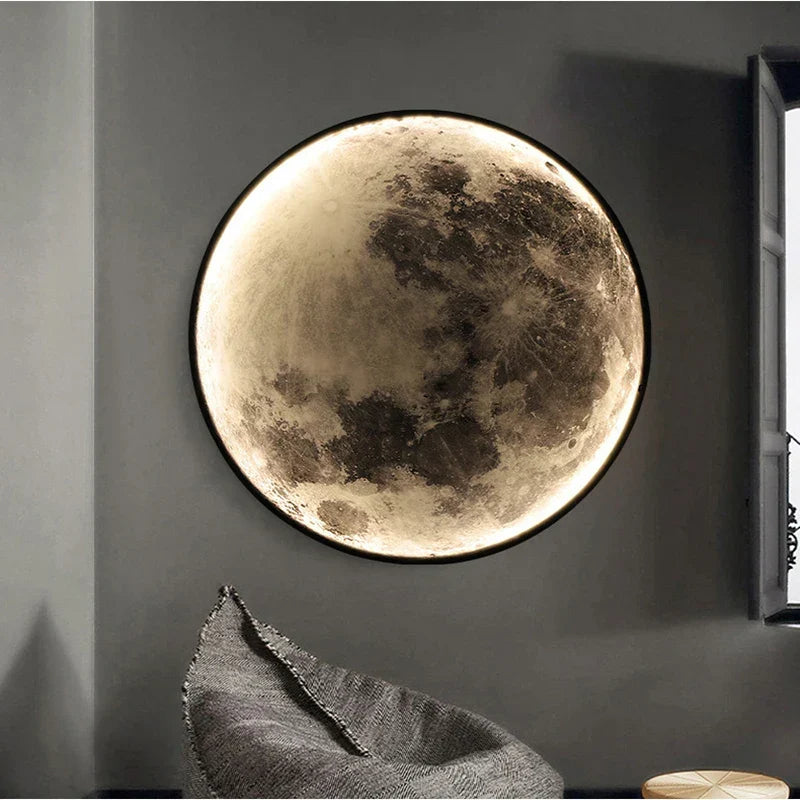LED Wandleuchte Mondform | Realistisches Mondoberflächen-Design | Sanftes Licht für Wohnzimmer, Schlafzimmer, Kinderzimmer 4