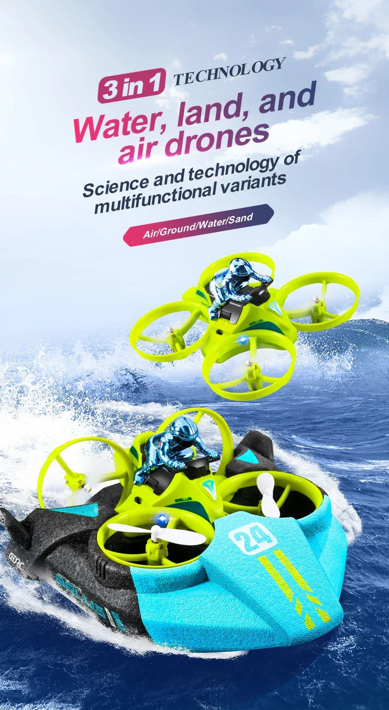 3-in-1 RC Drone Hovercraft Water Land Air Vehicle - Product detail 7