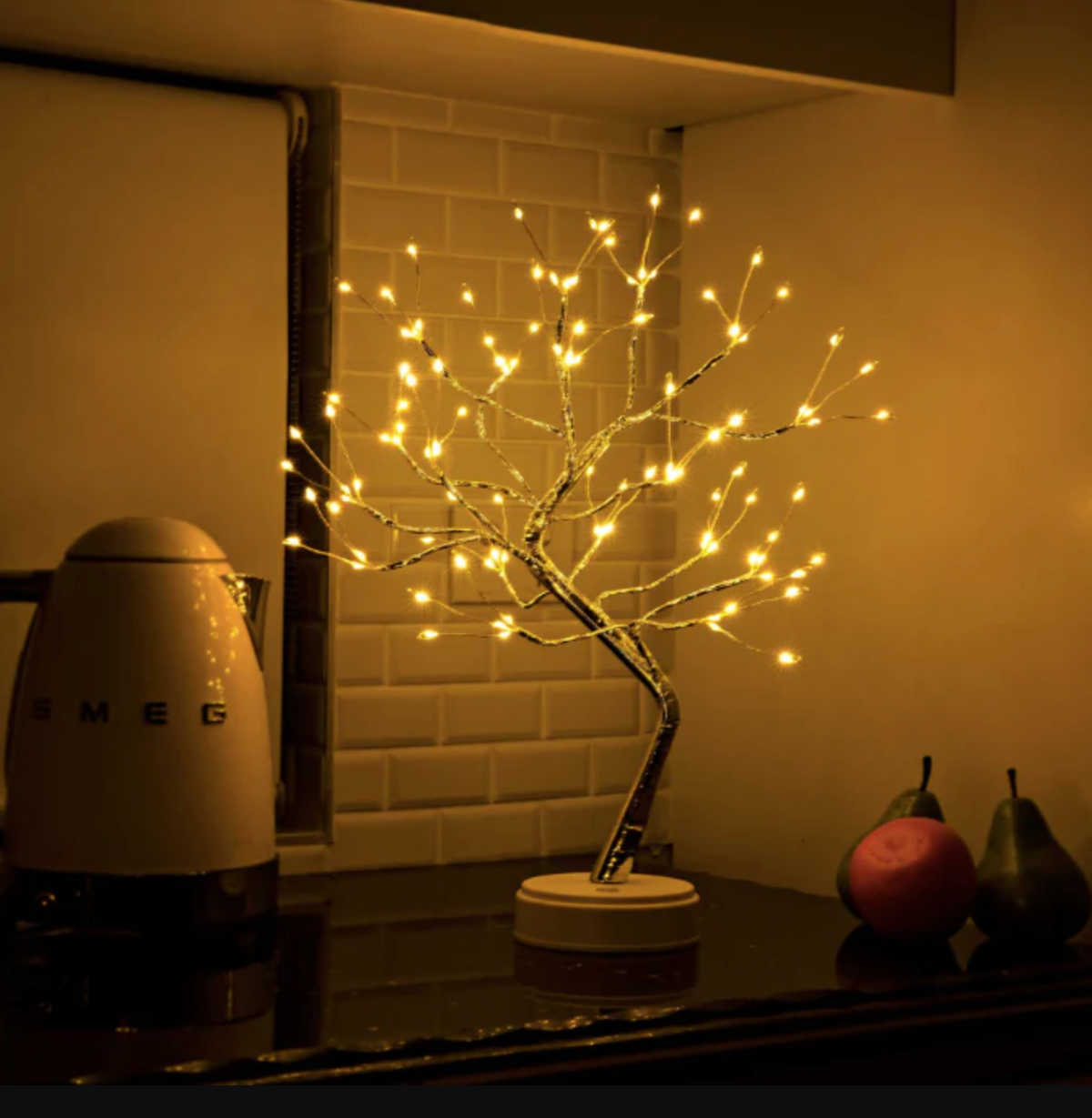 LED Bonsai Tischlampe kabellos | Akkubetrieben, warmweißes Licht | Als Leselampe und Nachttischlampe geeignet, dimmbar 3