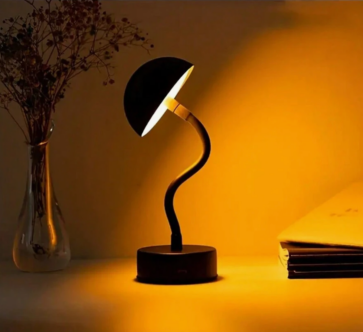 Kabellose LED Akku Tischlampe | Dimmbar per Touch & Flexibel Biegbar | Modernes Design für Wohnzimmer und Nachttisch 1