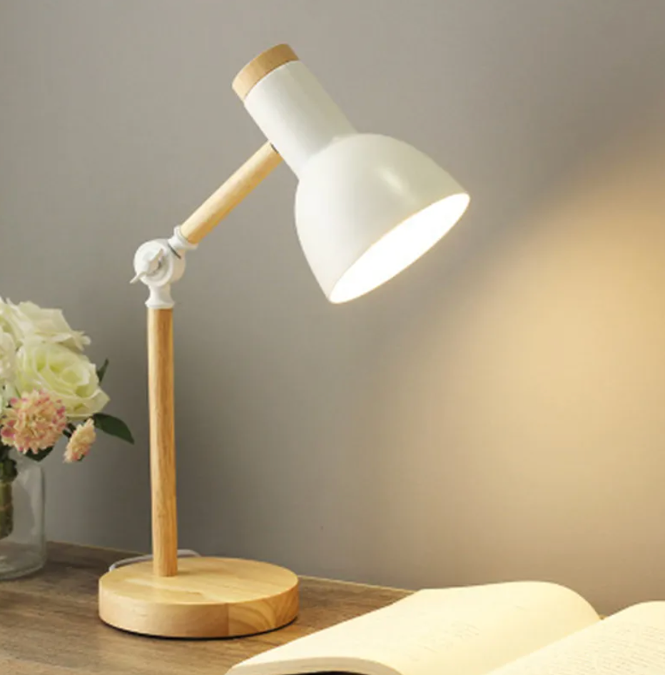 Kindertischlampe aus Holz und Metall | Höhenverstellbar und Klappbar | Skandinavisches Design für Kinderzimmer und Schreibtisch 1