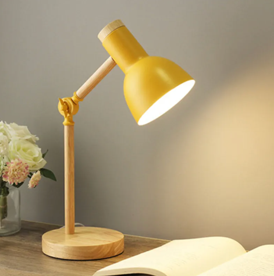 Kindertischlampe aus Holz und Metall | Höhenverstellbar und Klappbar | Skandinavisches Design für Kinderzimmer und Schreibtisch 4
