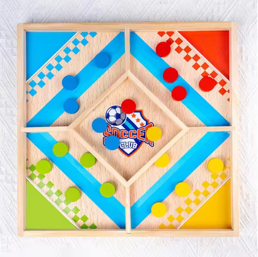 2-in-1 Holz-Brettspiel Strategie & Hockey | Bunte Holzfiguren, Farberkennung | Ideal für Familienspieleabende zuhause 9