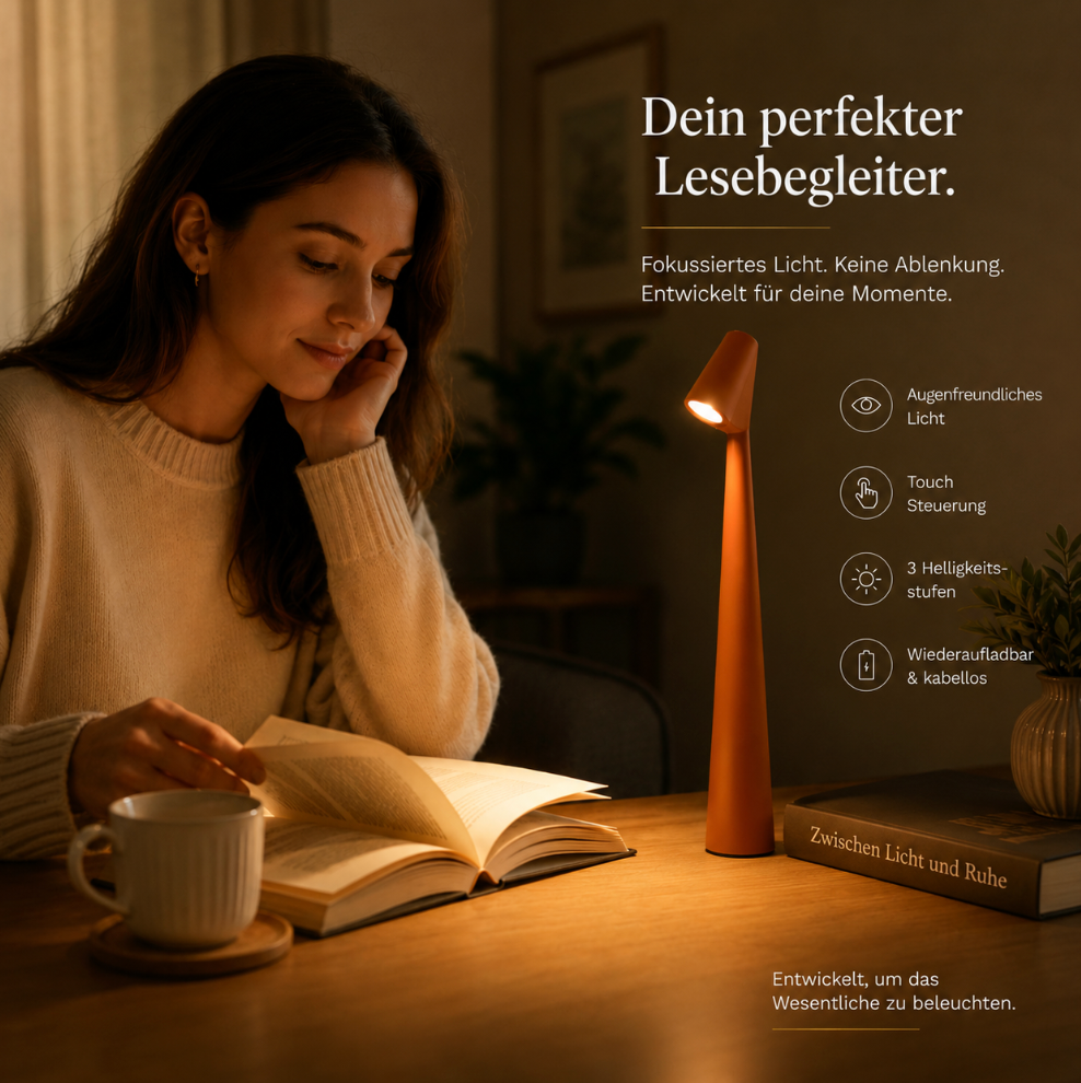 Kabellose LED Tischlampe Aluminium | Touch-Dimmer 3 Stufen, USB-Akku | Bis zu 10 Stunden Leuchtdauer ohne Kabel 12