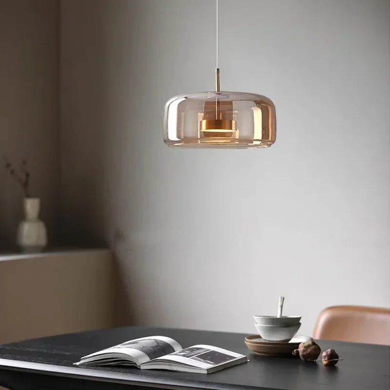 LED-Pendelleuchte aus Glas | Zeitloses Design für Wohnzimmer, Esszimmer und Flur | Energiesparende 7W-LED-Beleuchtung 4