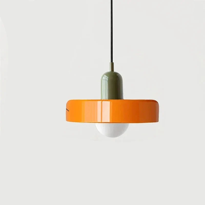 Pendelleuchte Glas 25 cm, Höhe 20 cm | Farbiger Glasschirm, Bauhaus-Design | Verstellbare Abhänglänge, G9-Fassung 13