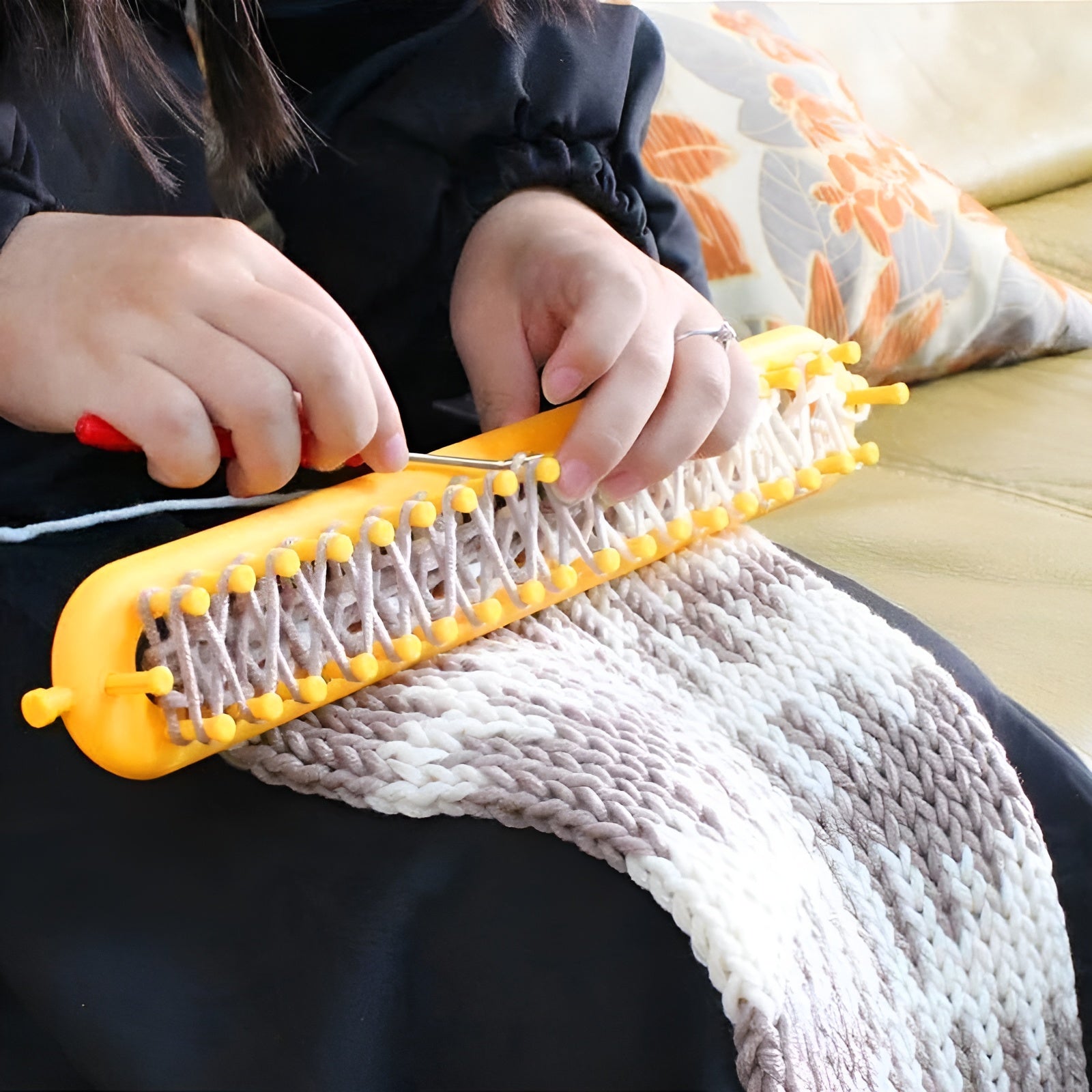 Woooly™ – Tragbares nadelloses Strickrahmen-Set