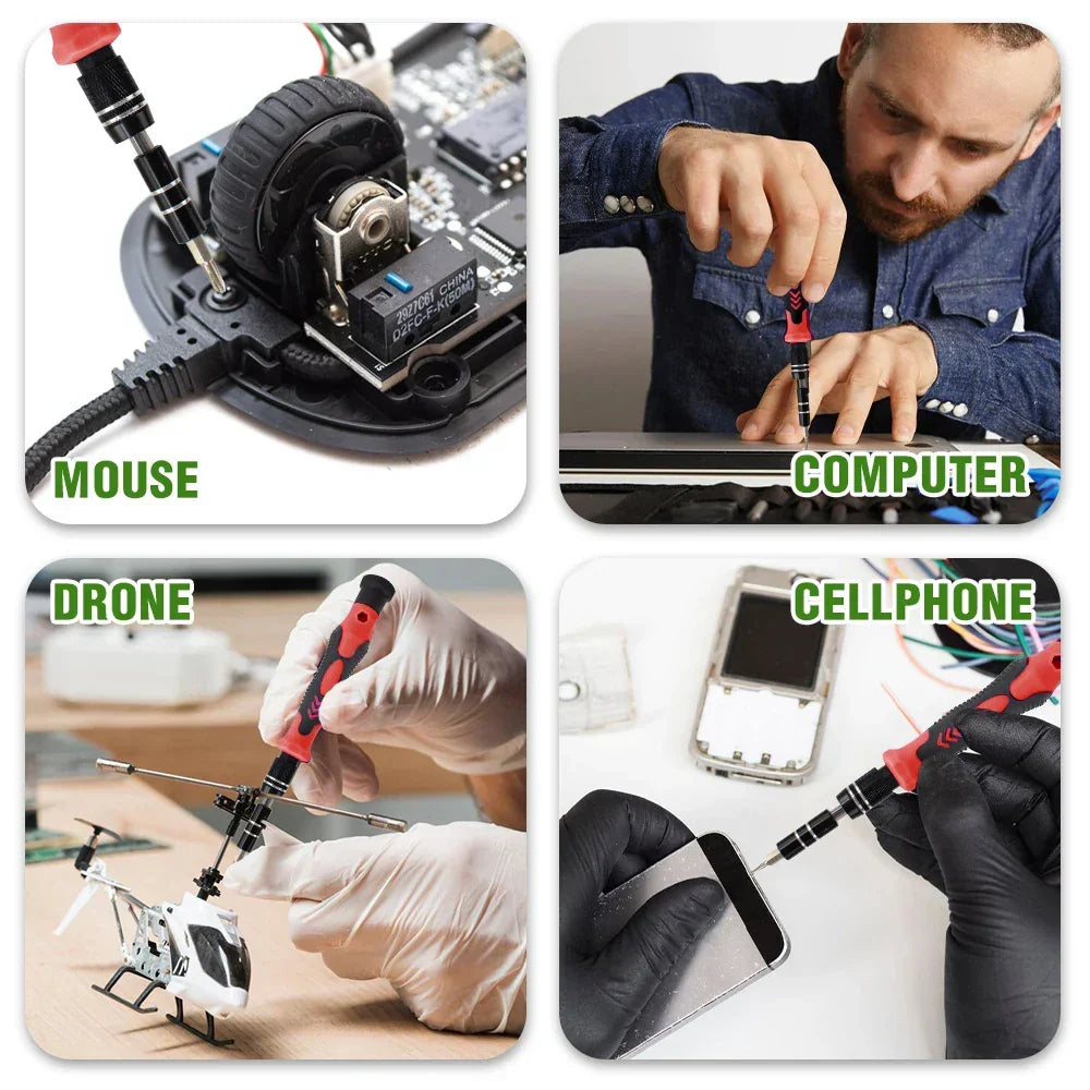 Präzisionsschraubendreher-Set 115-teilig Edelstahl | Magnetische Bits, 4 Farben | Für Handy, Laptop & Elektronik-Reparaturen 5