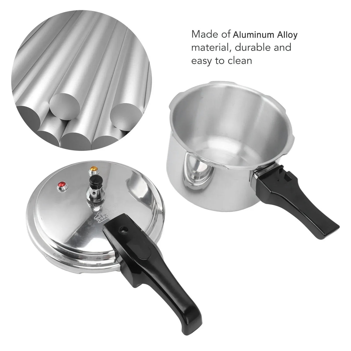 Schnellkochtopf 3L Aluminiumlegierung | Für Gasherd geeignet, Deckelverschluss | Schnelles und sicheres Kochen für den Alltag 4