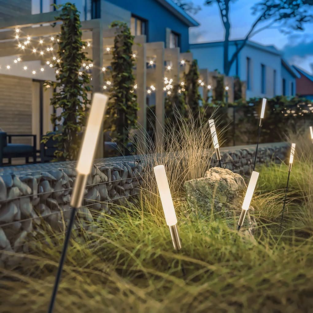 Solar-Schilflichter Garten Set Kabellos Wetterfest LED 1