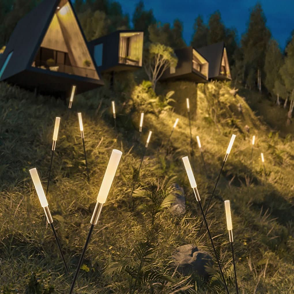 Solar-Schilflichter Garten Set Kabellos Wetterfest LED 4