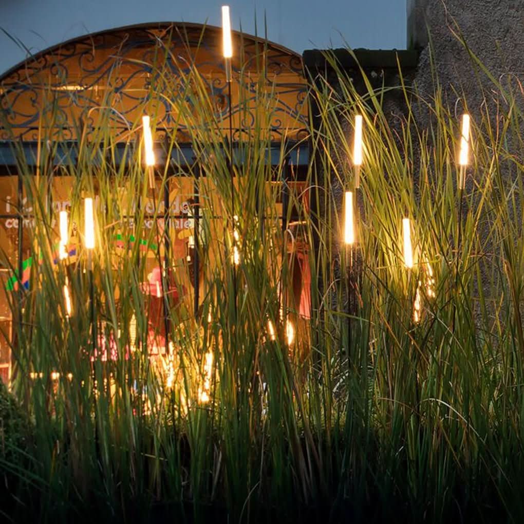 Solar-Schilflichter Garten Set Kabellos Wetterfest LED 7