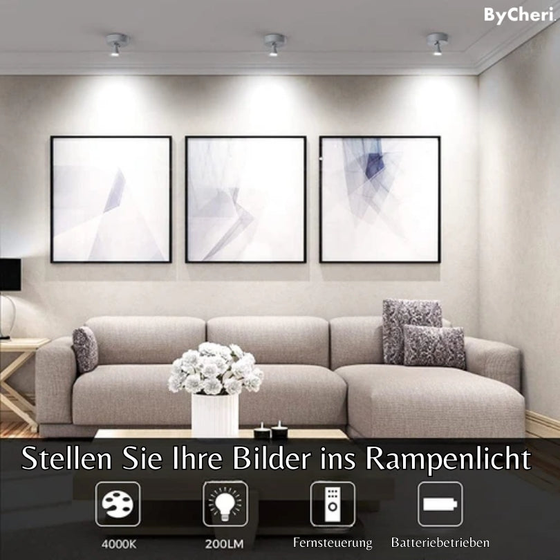 LED Akkuspot Kabellos | Dimmbar & Farbtemperatur per Fernbedienung | Warmweißes Licht, Batteriebetrieben, Montage in 60 Sekunden 5