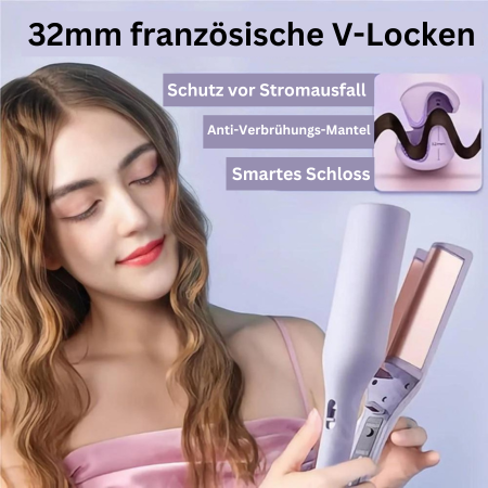 Lockenstab mit 2 Fässern | 4 Temperaturstufen, 15 Sekunden Aufheizzeit | Ionen-Keramikbeschichtung gegen Frizz 1