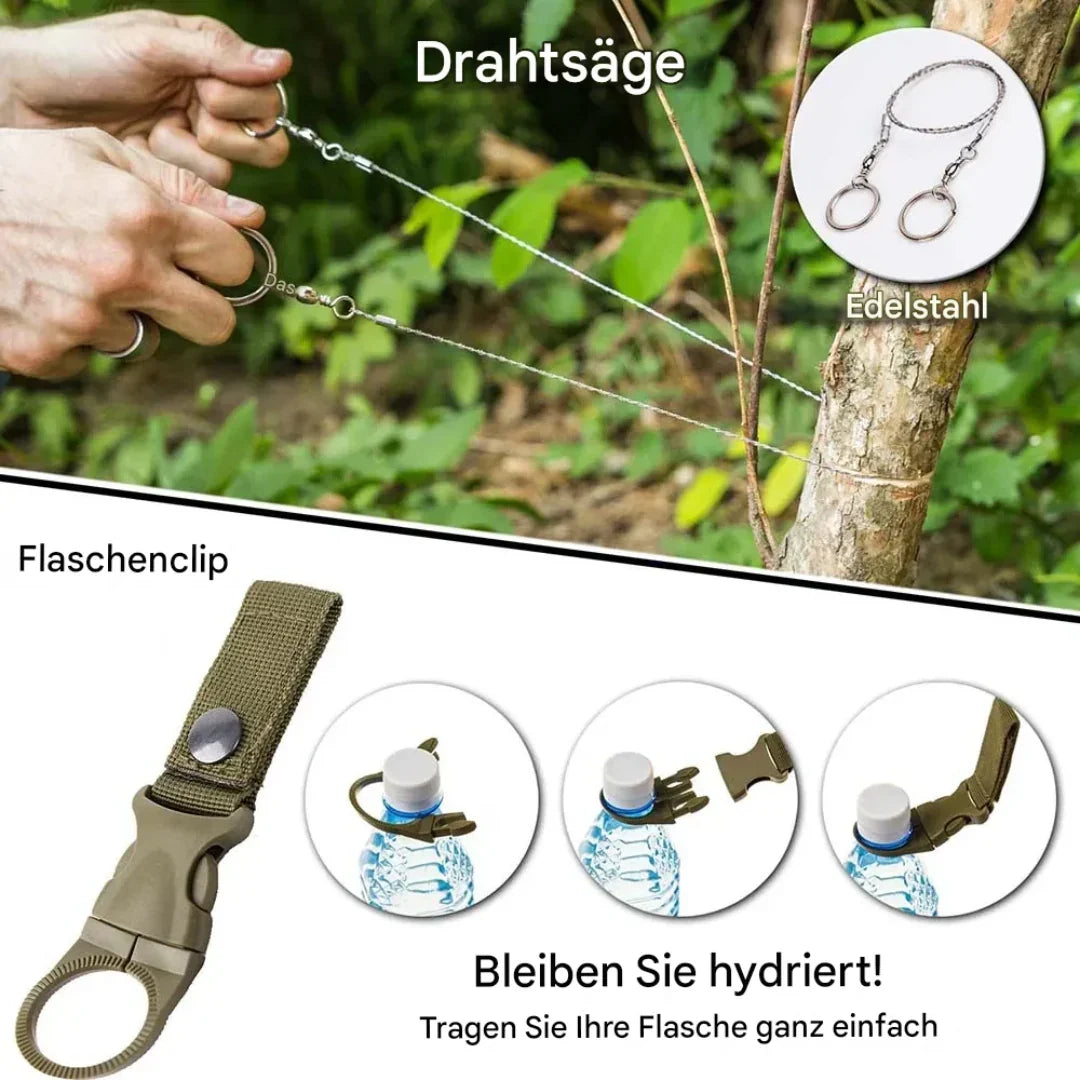 Notfall- und Survival-Set 38-teilig | Molle-kompatible Tasche, wasserfest | Ideal für Camping, Wandern und Notfälle 6