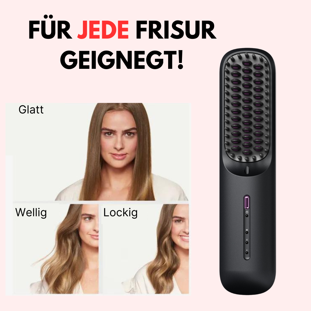 2-in-1 Haarstyler Glätteisen und Lockentool | Kompakt für unterwegs, Schwarz | Anpassbare Hitze für seidiges Volumen 2