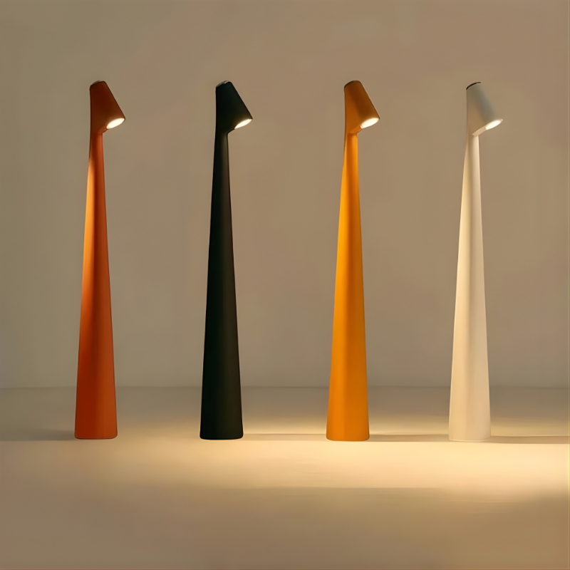 Akku Tischlampe Aluminium 35/45 cm | Touch-Dimmbar, 5 Farben | IP54 Spritzwasserschutz, 10 Std. Akkulaufzeit, USB-C 1