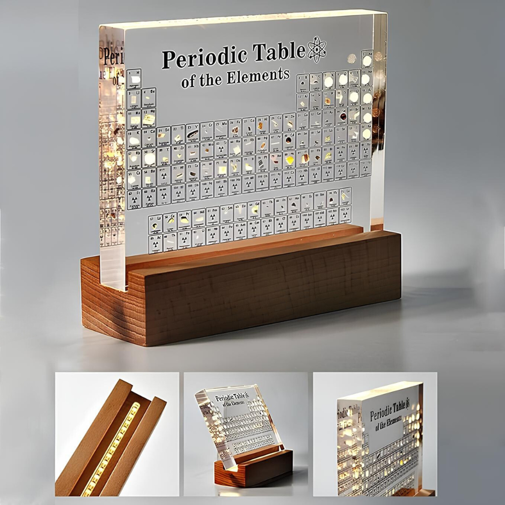 PeriodicElements™ – Beleuchtetes Periodensystem mit echten Elementen
