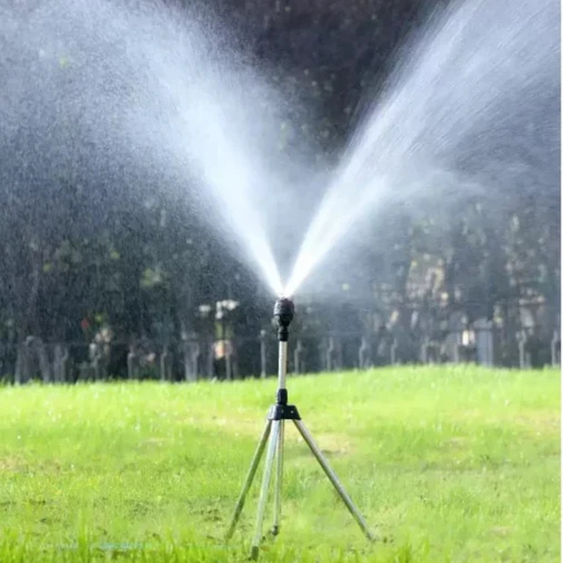 360-Grad-Gartensprinkler aus Metall & Kunststoff | Verstellbarer Sprühwinkel, Stativfuß | Für Rasen, Beete & Gärten 4