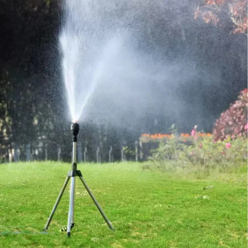 360-Grad-Gartensprinkler aus Metall & Kunststoff | Verstellbarer Sprühwinkel, Stativfuß | Für Rasen, Beete & Gärten 3