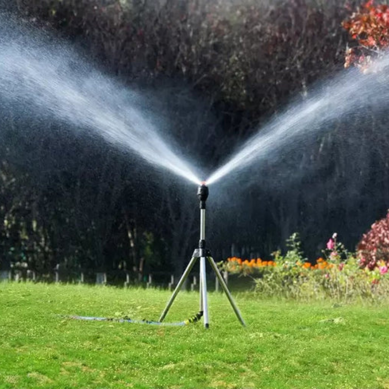 360-Grad-Gartensprinkler aus Metall & Kunststoff | Verstellbarer Sprühwinkel, Stativfuß | Für Rasen, Beete & Gärten 5