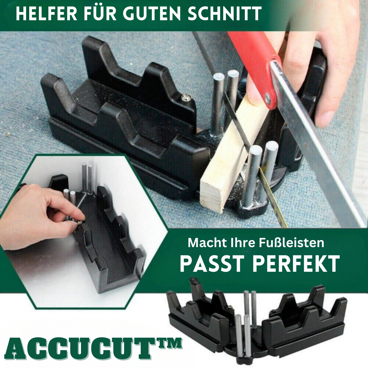 Gehrungswinkel-Messgerät aus ABS, PC und Edelstahl | 2-in-1 Winkelmesser bis 180° | Präzise Schnitte für Sockelleisten und Rahmen 1
