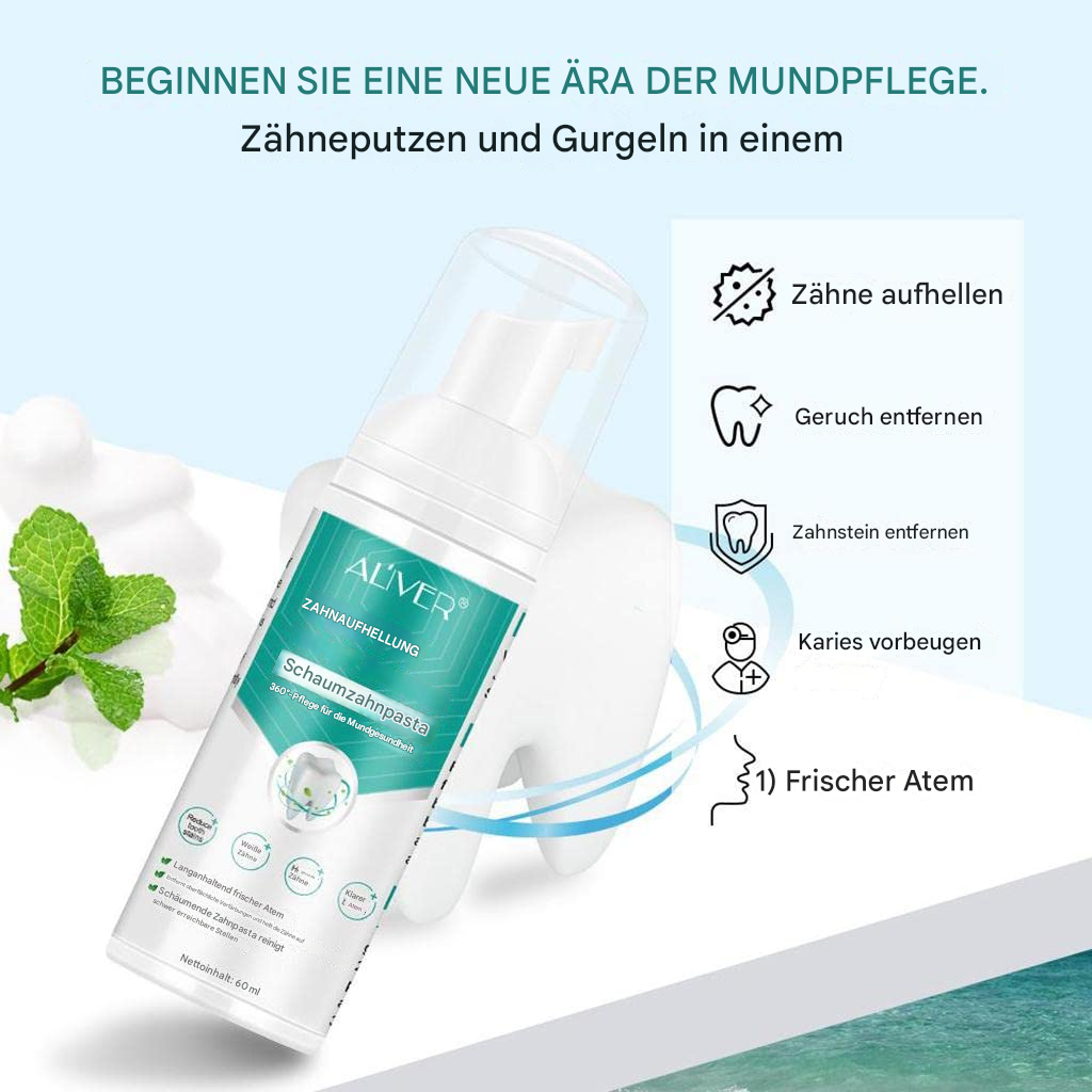 Zahnweiß-Aktivschaum für empfindliche Zähne | Pumpflasche, Mousse-Schaum | Sanfte Aufhellung, Fleckenentfernung & frischer Atem 4