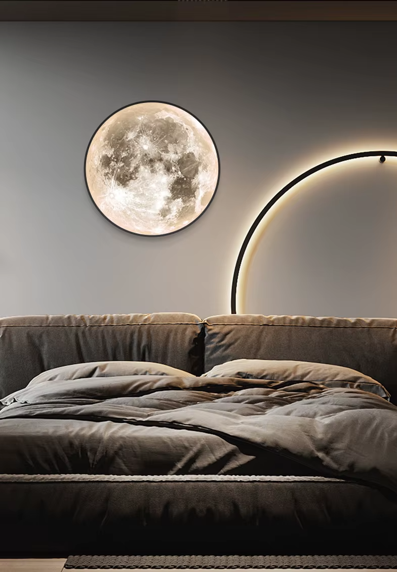 LED Wandleuchte Mondform | Realistisches Mondoberflächen-Design | Sanftes Licht für Wohnzimmer, Schlafzimmer, Kinderzimmer 9