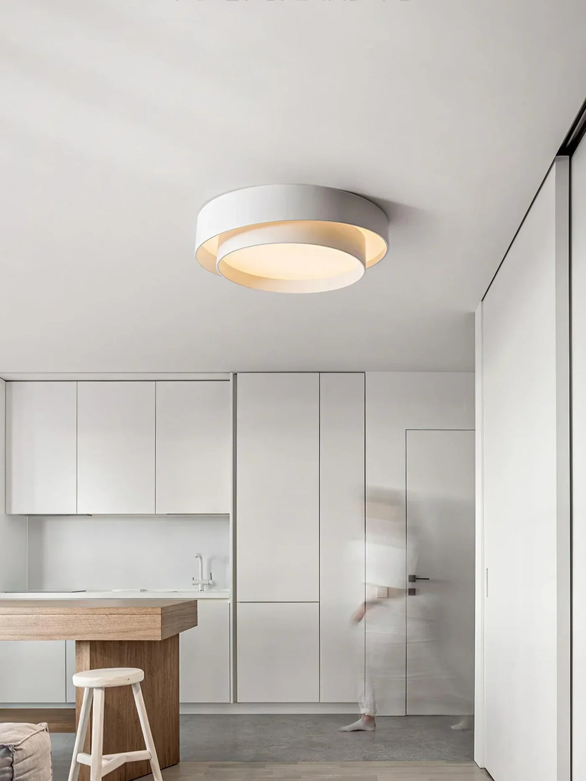LED Deckenleuchte rund | Überlappende Rahmenstruktur, dimmbar per Fernbedienung | Energiesparend für Wohn- und Schlafzimmer 11