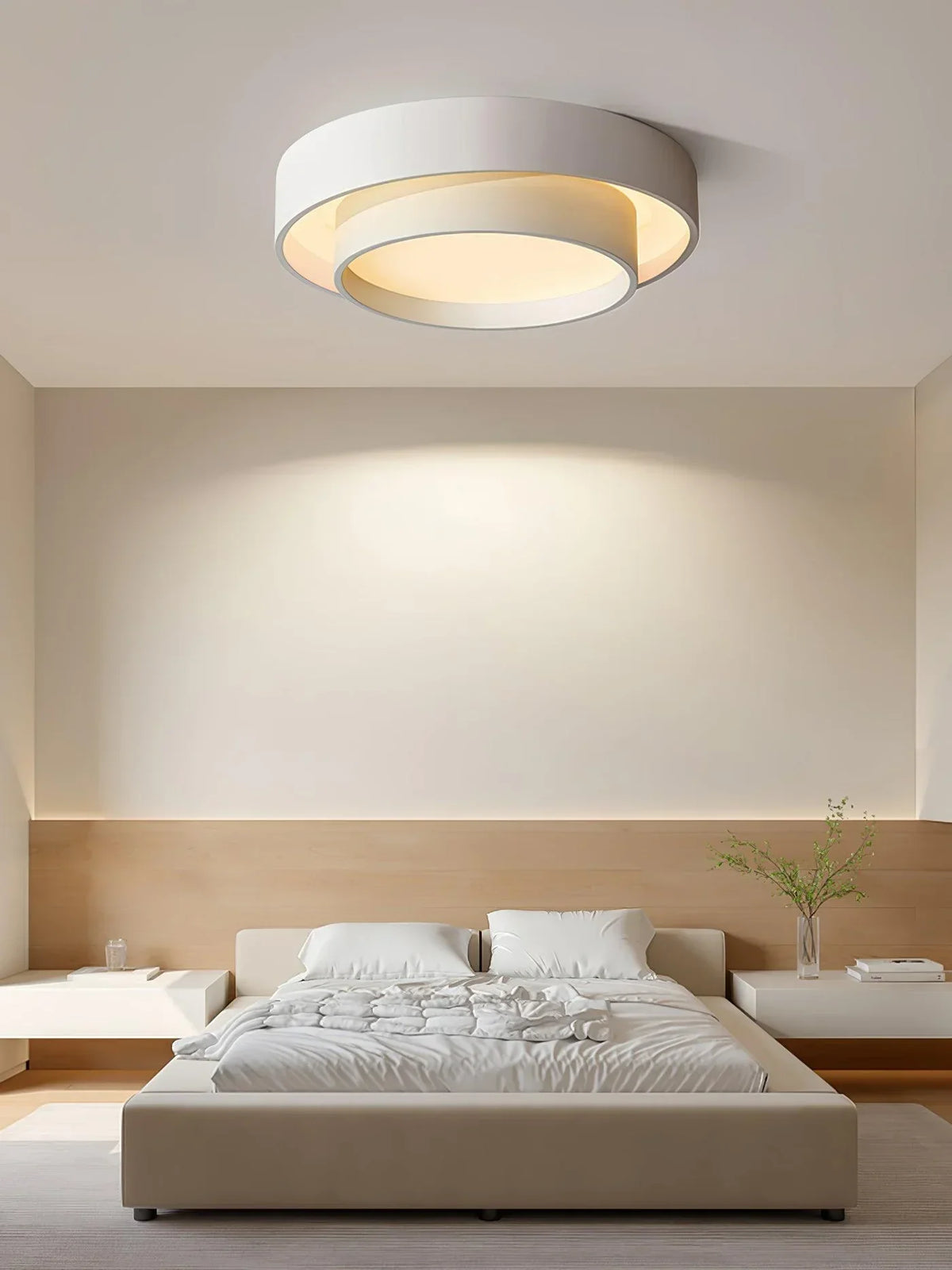 LED Deckenleuchte rund | Überlappende Rahmenstruktur, dimmbar per Fernbedienung | Energiesparend für Wohn- und Schlafzimmer 13