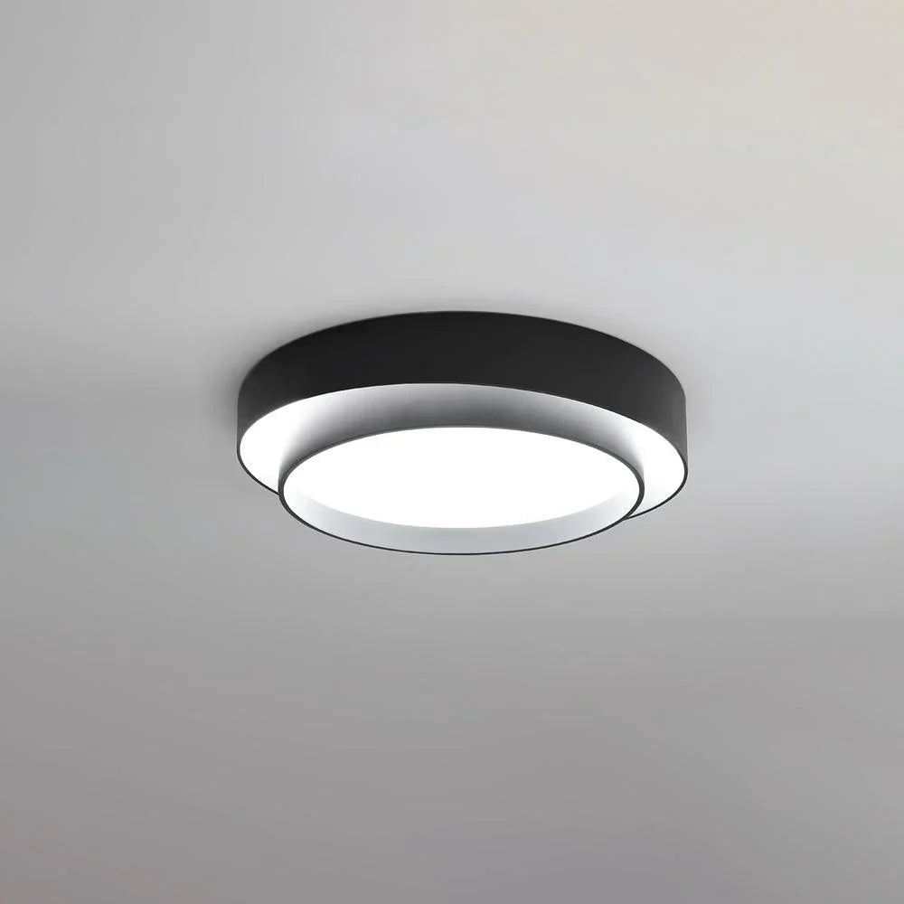 LED Deckenleuchte rund | Überlappende Rahmenstruktur, dimmbar per Fernbedienung | Energiesparend für Wohn- und Schlafzimmer 16