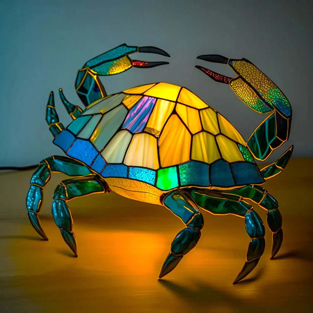 Buntglas Tiernachttischlampe | Handgefertigtes Tiermotiv aus Glas und Metall | Warmes Licht für Deko und Geschenk 9