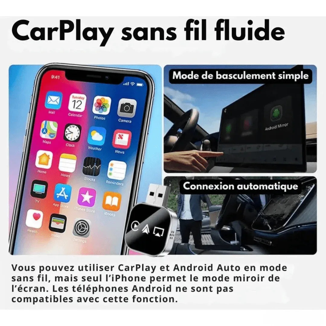 Adaptateur CarPlay et Android Auto sans fil | RONDOR - Rondor