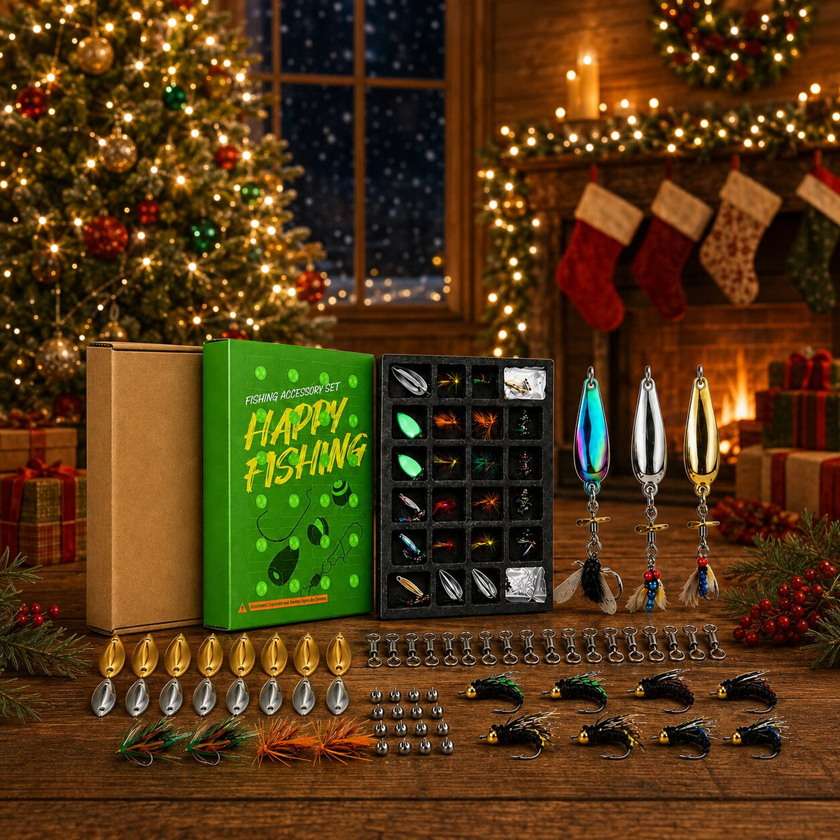 Adventskalender für Angler 2026 | 24 Fächer mit Angelködern & Zubehör | Geschenkidee für Angler zu Weihnachten 5