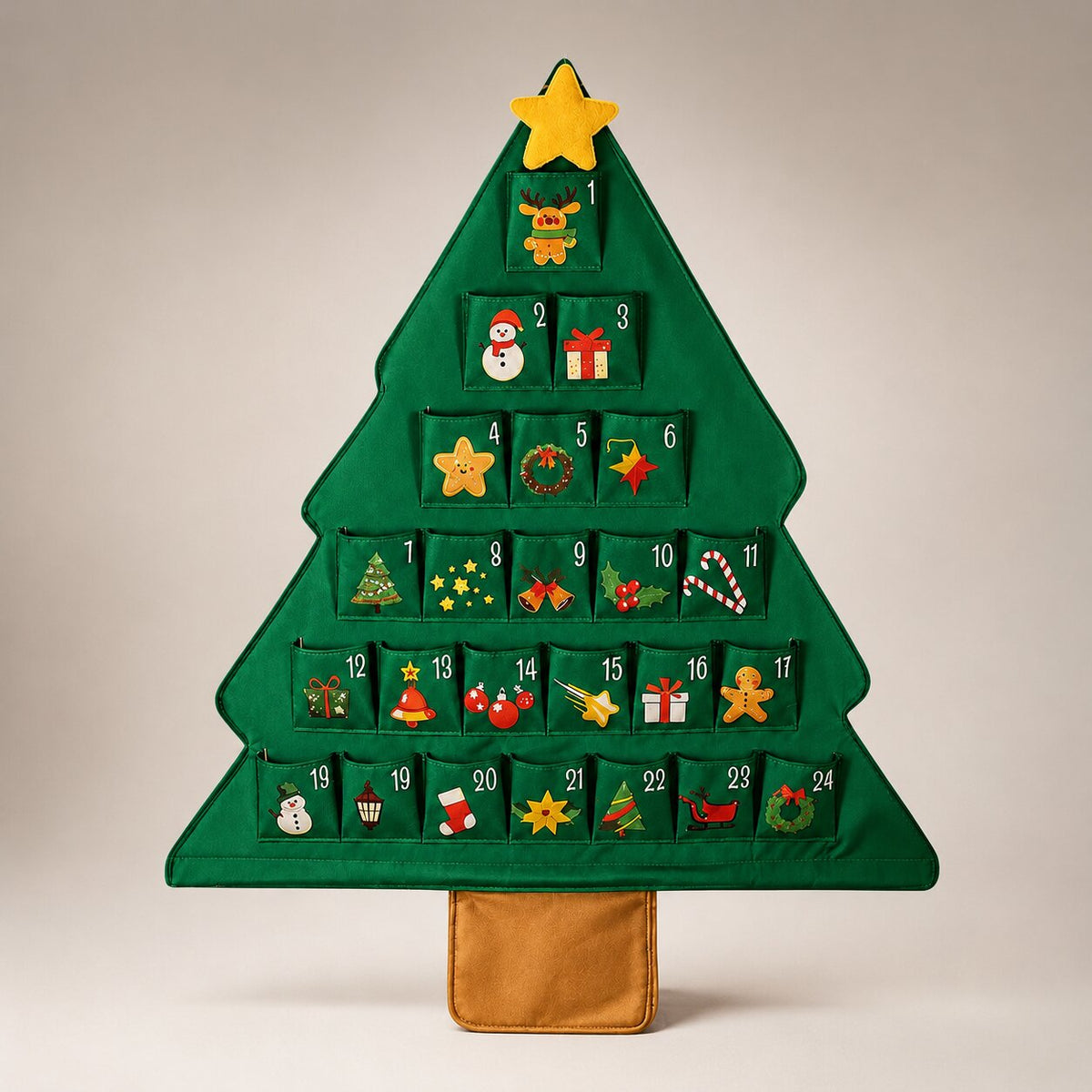Adventskalender zum Befüllen 2026 Weihnachtsbaum | 24 Fächer zum Selbstbefüllen | Stoff, wiederverwendbar, festliches Design 11