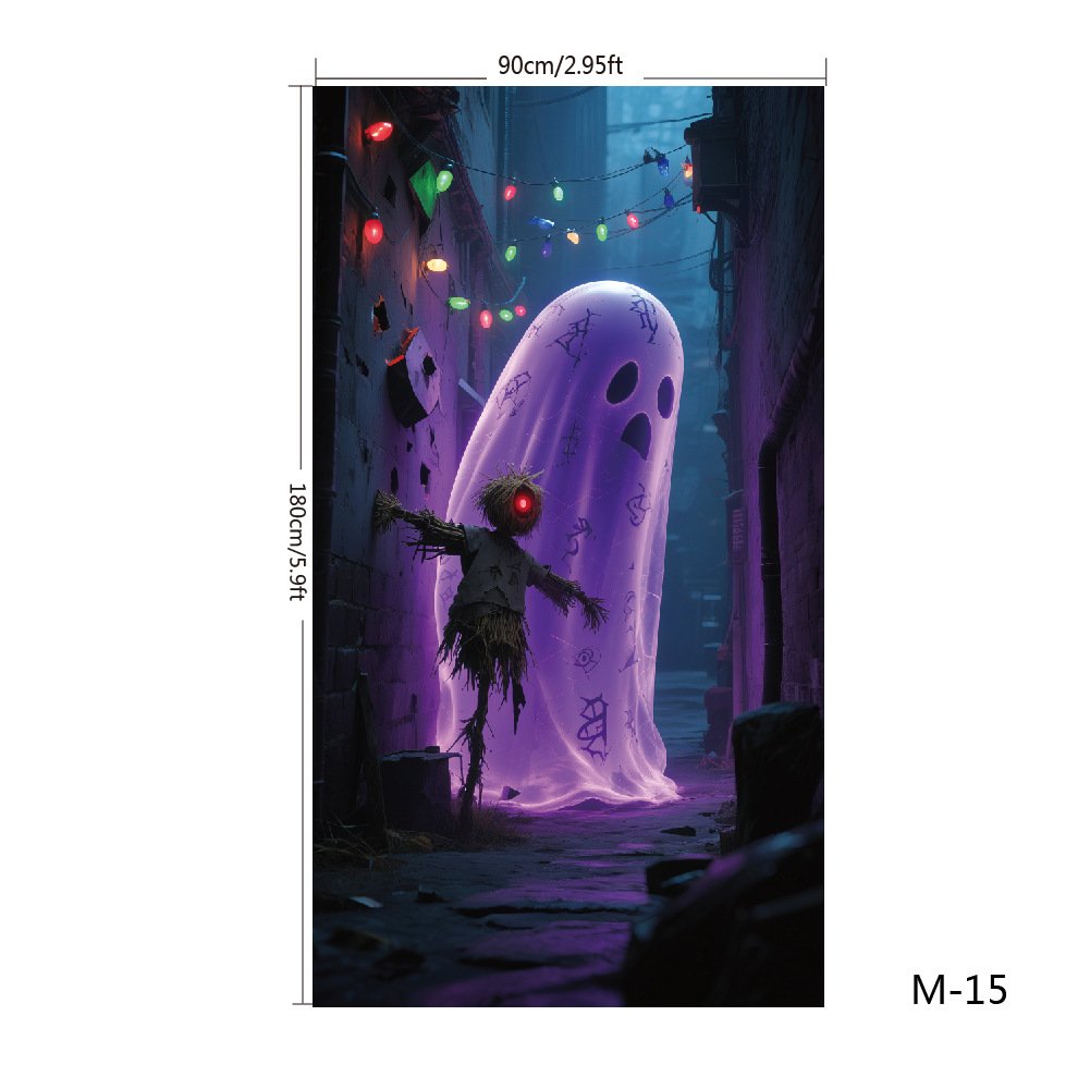 Halloween-Türdekoration Türbehang Eingangstür mit Schnellmontage