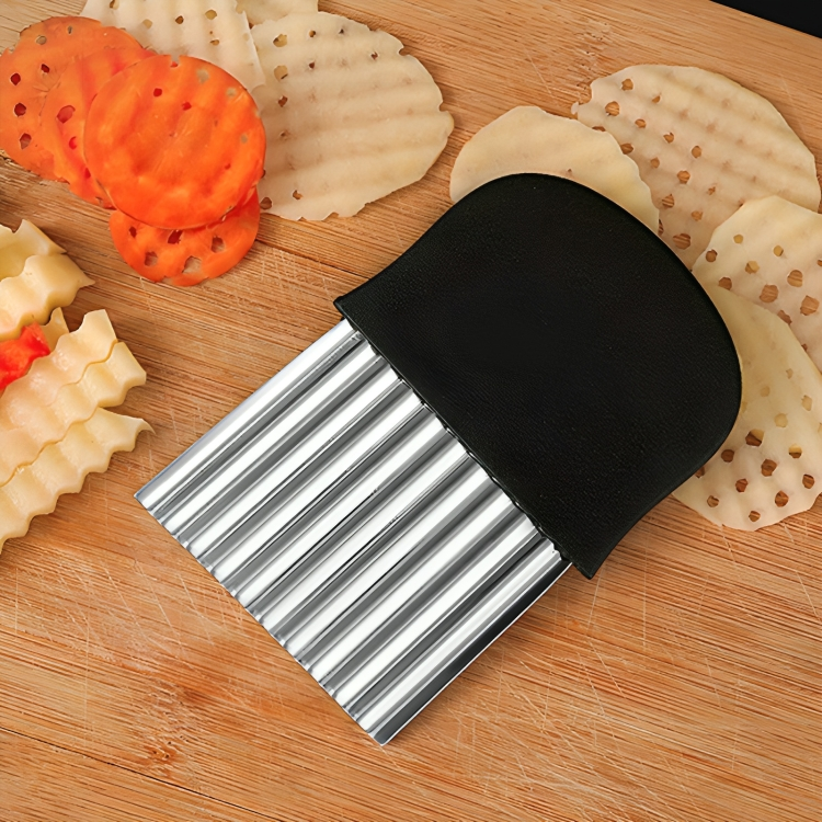 Wellenklingen-Küchenmesser Edelstahl Rutschfester Griff 7