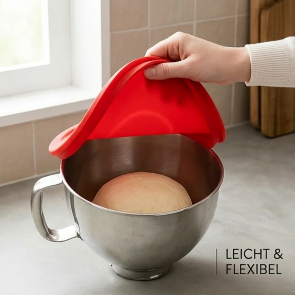 Silikon-Schüssel-Einsatz zum Backen | Mit Deckel, spülmaschinenfest & BPA-frei | Für sauberes, müheloses Kneten und Mischen 2