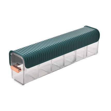 Ordnungsbox wandmontiert, PET/HIPS, 36 x 10,7 x 8,3 cm | In Weiß, Grün, Dunkelgrün | Selbstklebend, ordnet Socken & Unterwäsche 1