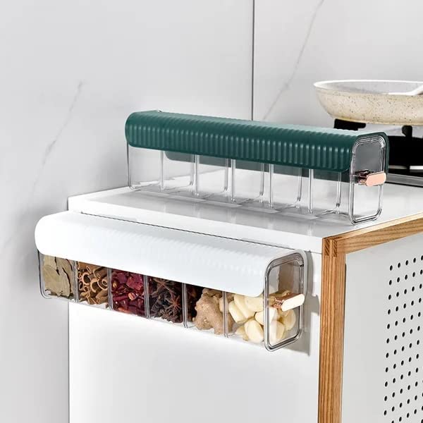 Ordnungsbox wandmontiert, PET/HIPS, 36 x 10,7 x 8,3 cm | In Weiß, Grün, Dunkelgrün | Selbstklebend, ordnet Socken & Unterwäsche 7