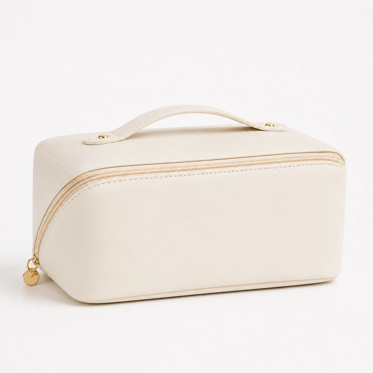 Kosmetiktasche Kunstleder mit 5 Fächern | 23,5x11x10,5 cm, wasserabweisend | Erhältlich in Rosa, Braun, Schwarz, Creme 12
