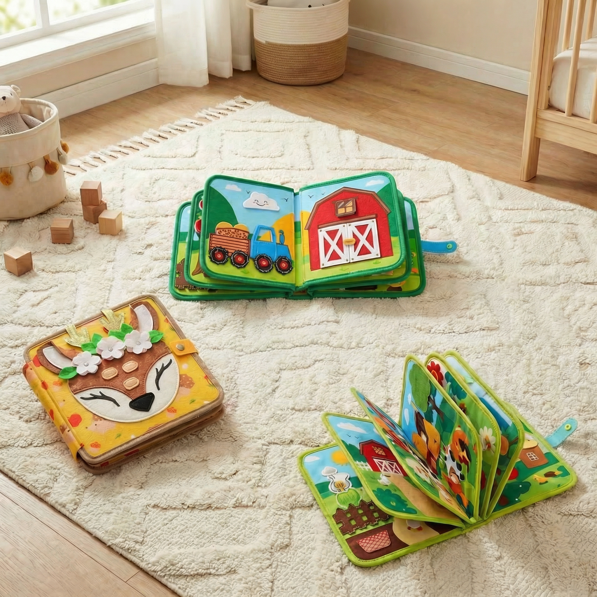 Montessori Lern- & Geschichtenbuch Set 3-teilig | Spielerisches Lernen & Erzählen | Fördert Konzentration bei Kindern 3