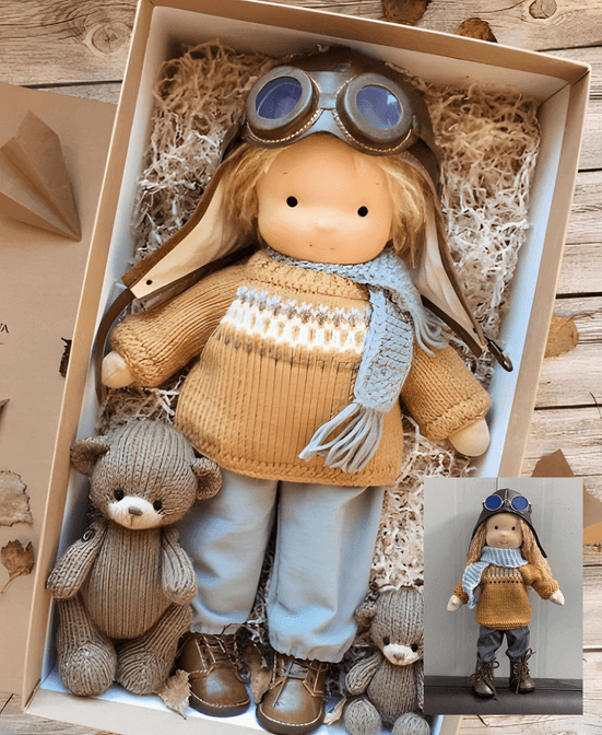 Handgefertigte Stoffpuppe aus Baumwolle | Weiches, minimalistisches Design | Fördert Fantasie und Geborgenheit 1